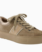 Paul Green Runner beige suede sneaker logo detail
