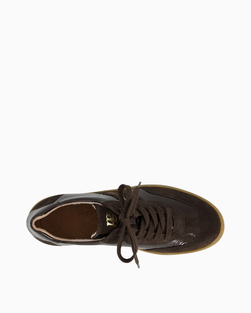 Paul Green Runner brown suede sneaker top view
