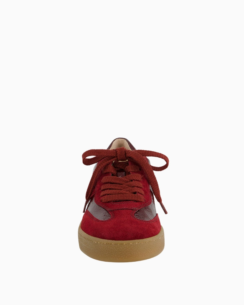 Paul Green Runner wine suede sneaker front view