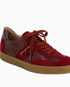 Paul Green Runner wine suede sneaker logo detail