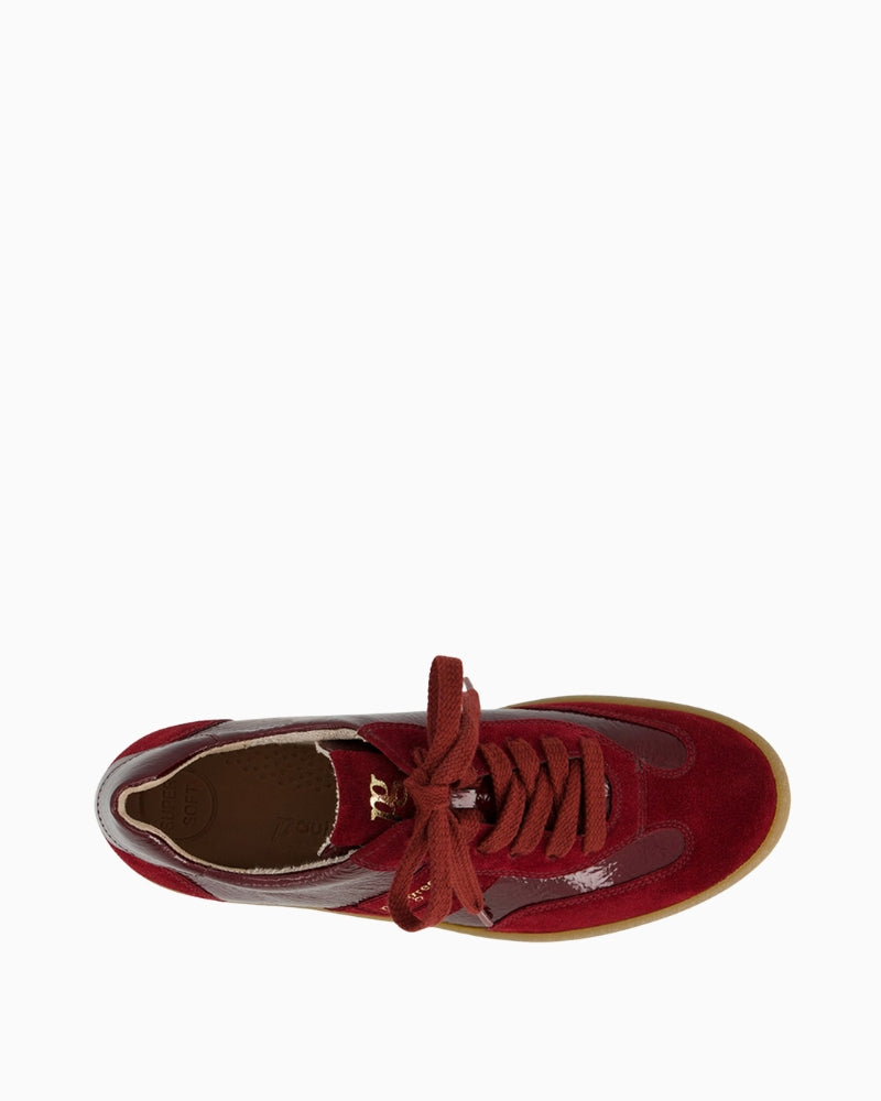 Paul Green Runner wine suede sneaker top view