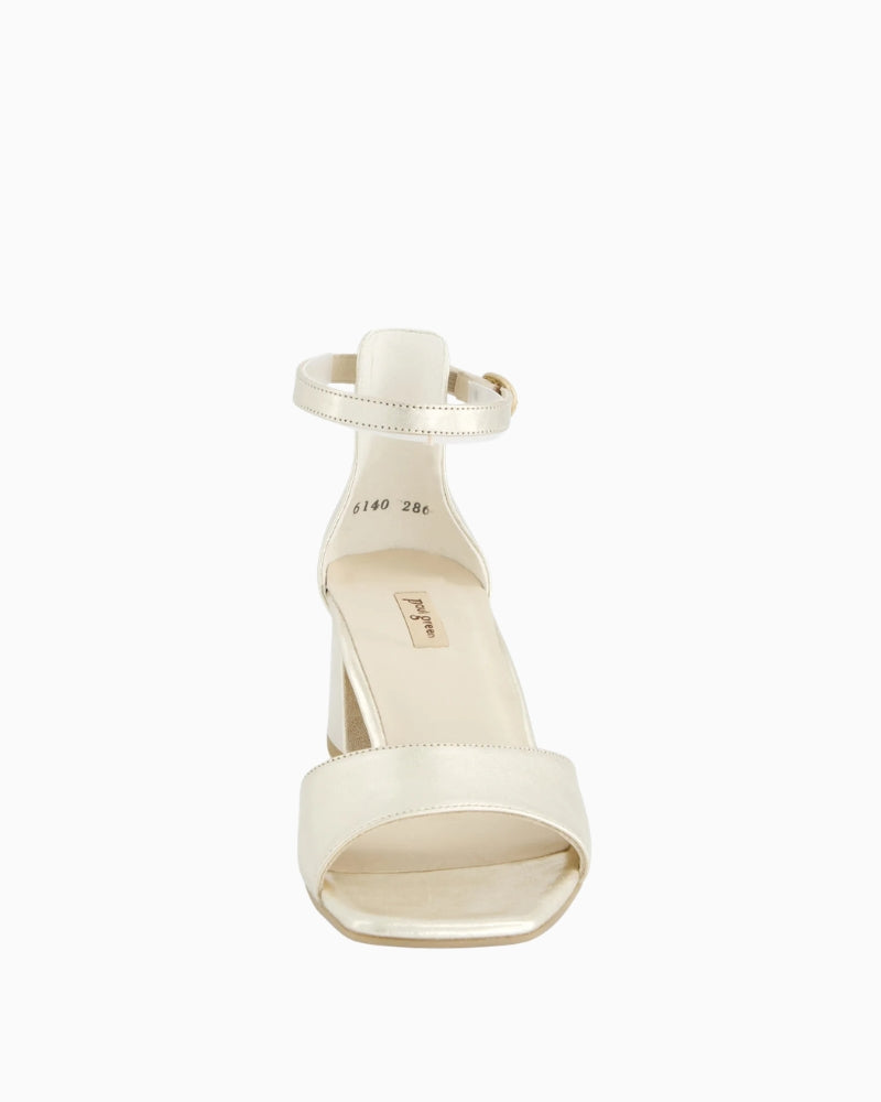 Paul Green Strap Sandal gold front view