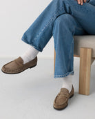 Paul Green Suede Loafer in Beige front view