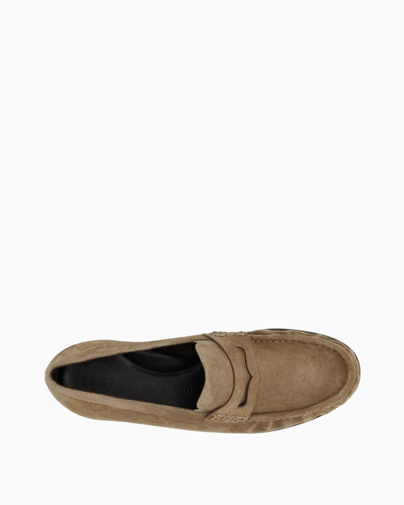 Paul Green Suede Loafer in Beige top view