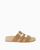 Paul Green tan leather mules side view