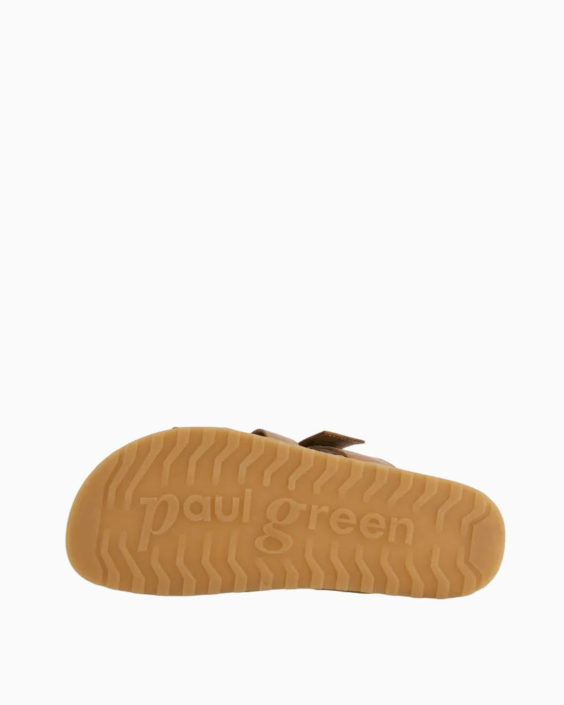 Paul Green tan leather mules sole detail