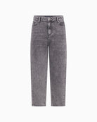 High-waisted cropped denim jeans by Raffaello Rossi with O-shape leg