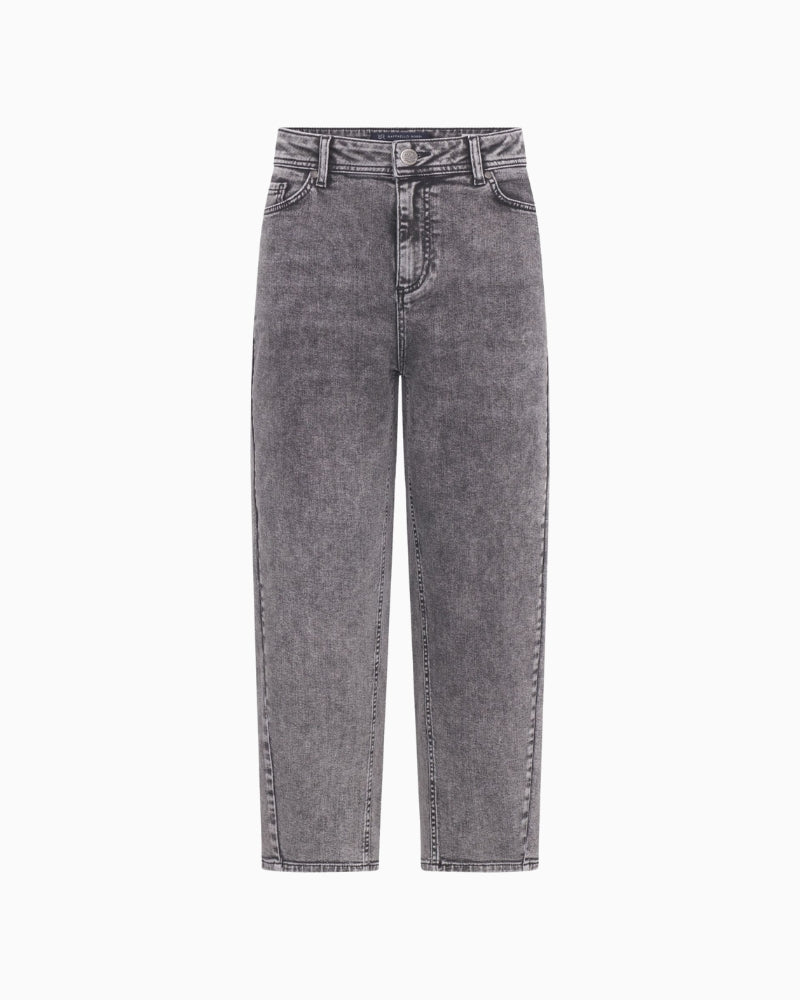 High-waisted cropped denim jeans by Raffaello Rossi with O-shape leg