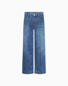 Front view of Raffaello Rossi Miru jeans with wide leg and patch pockets