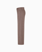 Side view of wide-leg corduroy trousers with patch pockets
