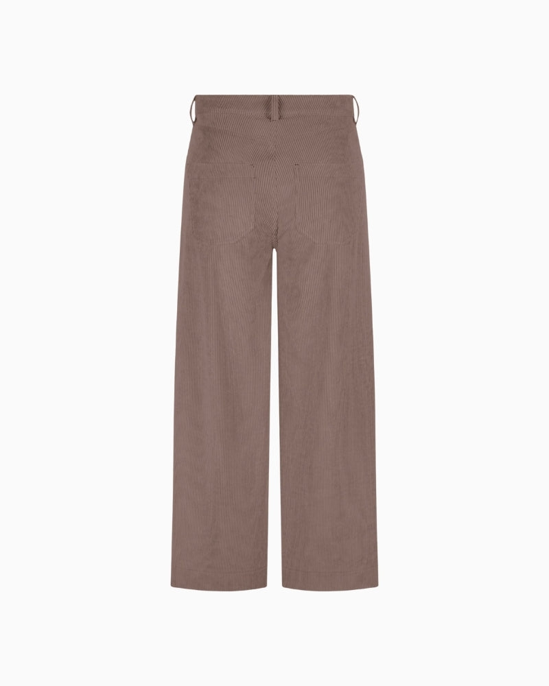 Back view of soft flowing stretch corduroy trousers