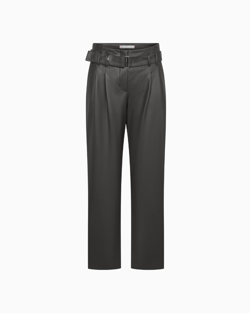 Raffaello Rossi Nicole trousers in vegan Nappa leather with belt