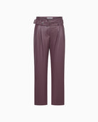Raffaello Rossi Nicole vegan leather trousers with high waist and belt