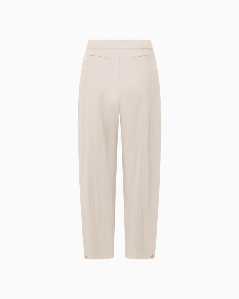 Raffaello Rossi Odine beige trousers, back view showing pocket and seam detail – Áines Boutique