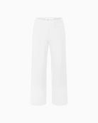 Raffaello Rossi Palina white pull-on trousers, front view showing wide leg – Áines Boutique