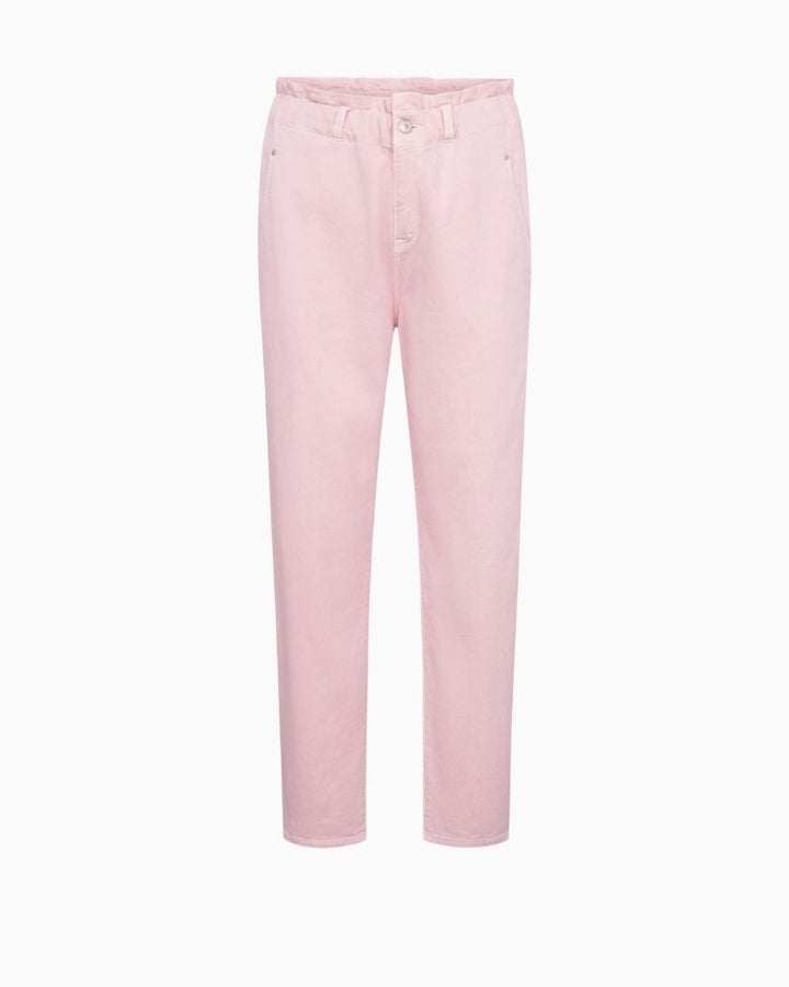 Raffaello Rossi Riana 7/8 trousers in lightweight white denim with paperbag waist