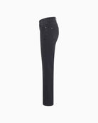 Side view of Raffaello Rossi Vic flared jeans with mid-rise and 5-pocket style