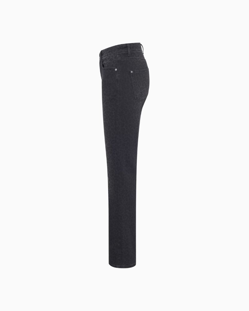 Side view of Raffaello Rossi Vic flared jeans with mid-rise and 5-pocket style
