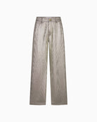 Front view of Raffaello Rossi Yuki corduroy trousers in soft gold print