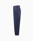 Side view of Raffaello Rossi Hanni denim jeans showing O-shape cut and ankle length