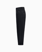 Side view of cropped wide-leg fit and soft stretch denim