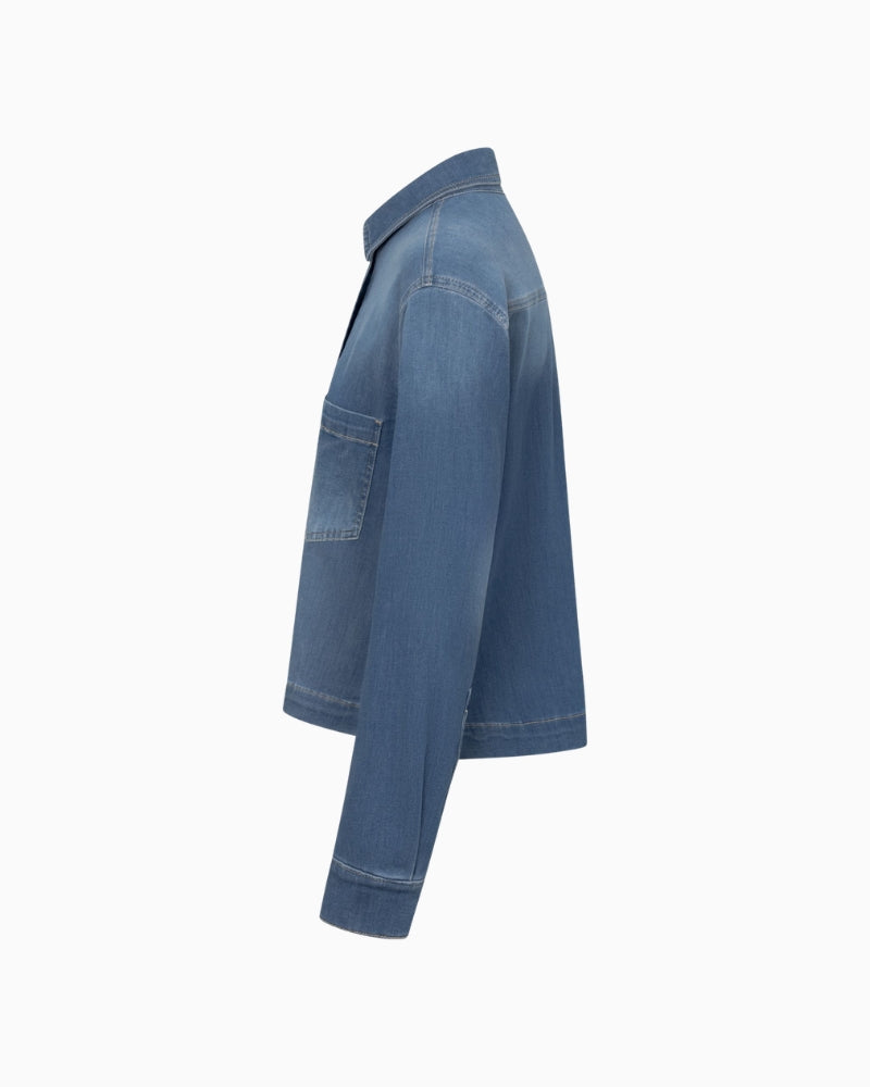 Raffaello Rossi Lima shirt blouse denim side view