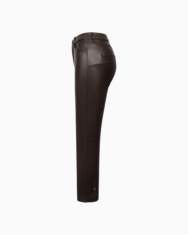 Raffaello Rossi Ronija 7/8 trousers in Dark Brown side view