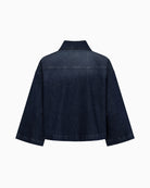 Raffaello Rossi Soreia Soft Lurex Denim Shirt in Dark Denim back view