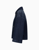 Raffaello Rossi Soreia Soft Lurex Denim Shirt in Dark Denim side view