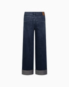 Raffaello Rossi Sventy Turn Up Jeans in Brown Blue back view