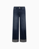 Raffaello Rossi Sventy Turn Up Jeans in Brown Blue front view