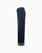 Raffaello Rossi Sventy Turn Up Jeans in Brown Blue side view