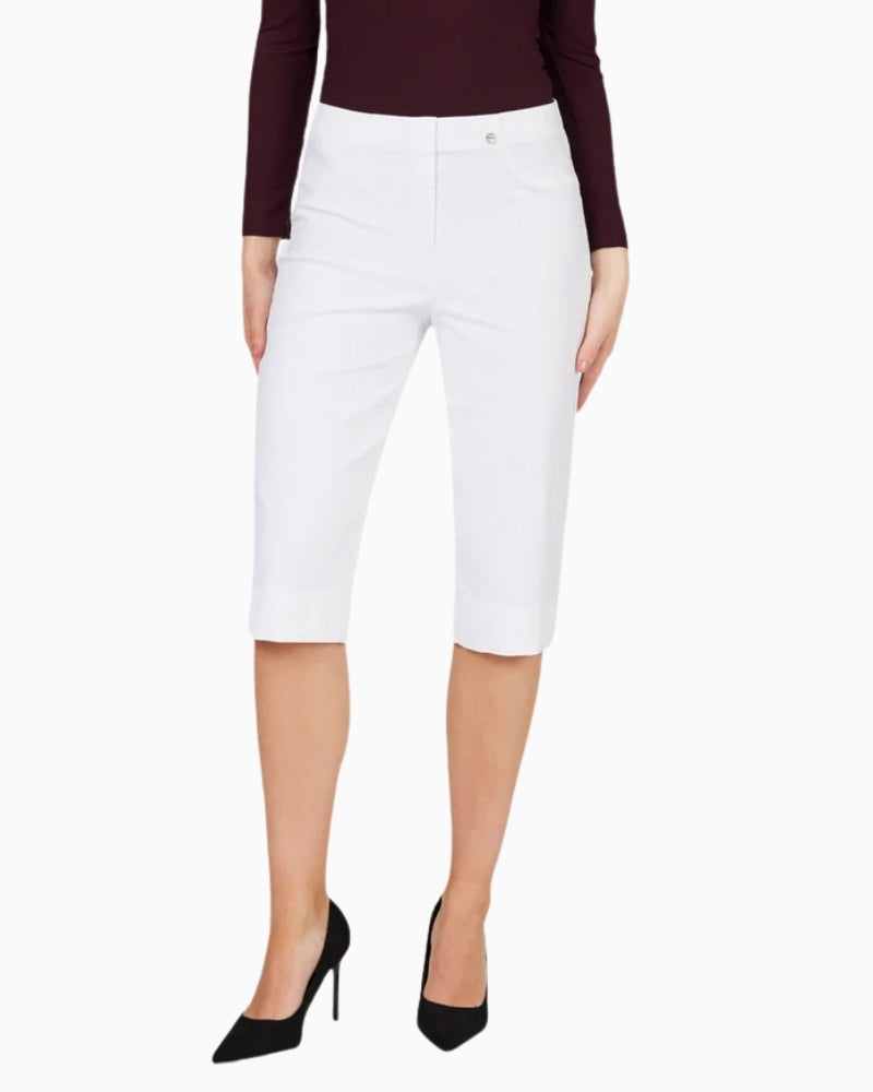 Robell Bella 05 white denim trousers, front view – Áines Boutique