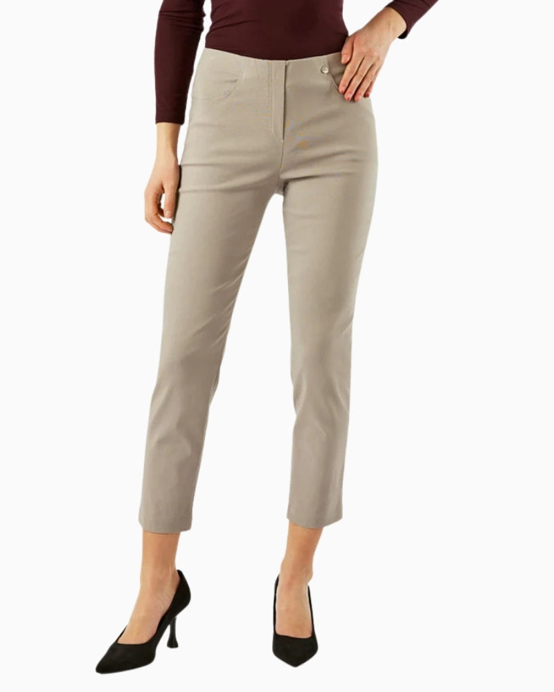 Robell Bella 09 trousers sand front view – Áines Boutique