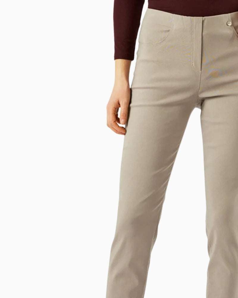 Robell Bella 09 trousers sand waistband detail – Áines Boutique