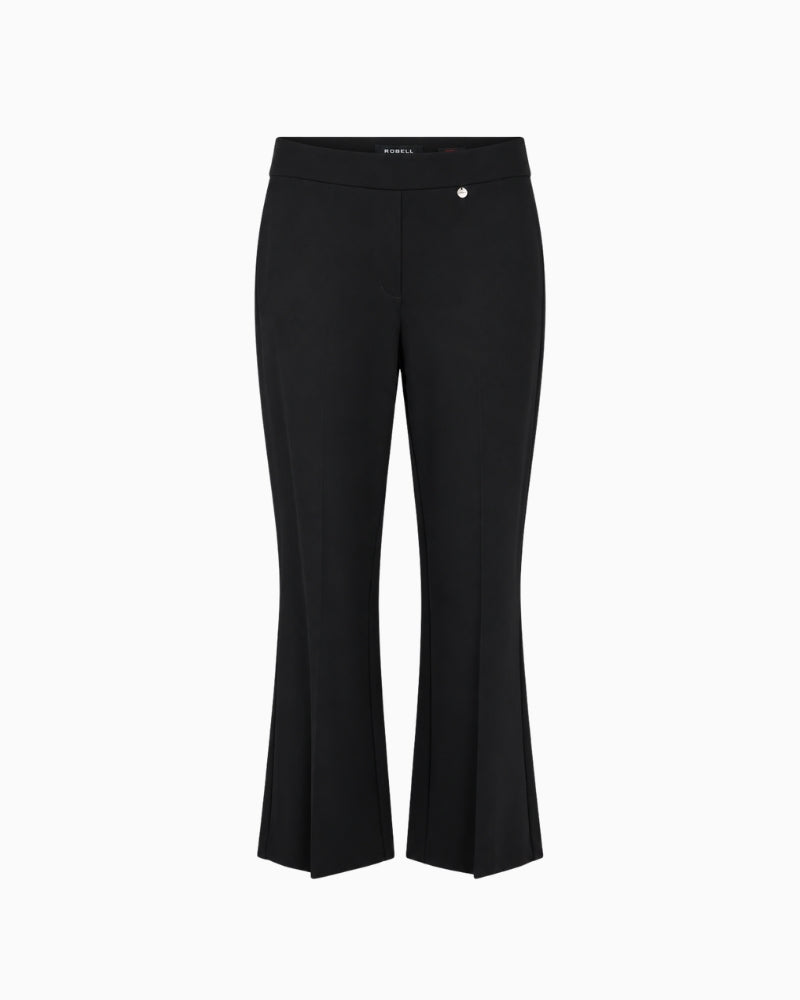 Robell Anna Straight Leg Trousers in black front view