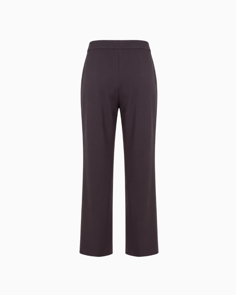 Robell Anna Straight Leg Trousers in dark brown back view