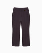 Robell Anna Straight Leg Trousers in dark brown front view