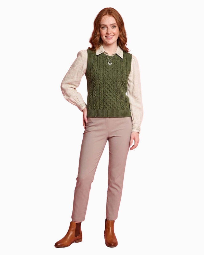 Robell Bella 09 trousers taupe full front view