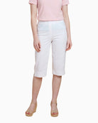 Robell Bella seersucker shorts white front view