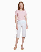 Robell Bella seersucker shorts white front view