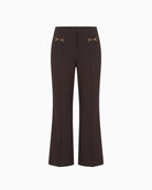 Robell Joella Snaffle Kickflare Trousers in Dark Brown front view showing flared leg silhouette