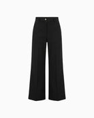 Robell black ankle grazer trousers waistband and belt loops detail