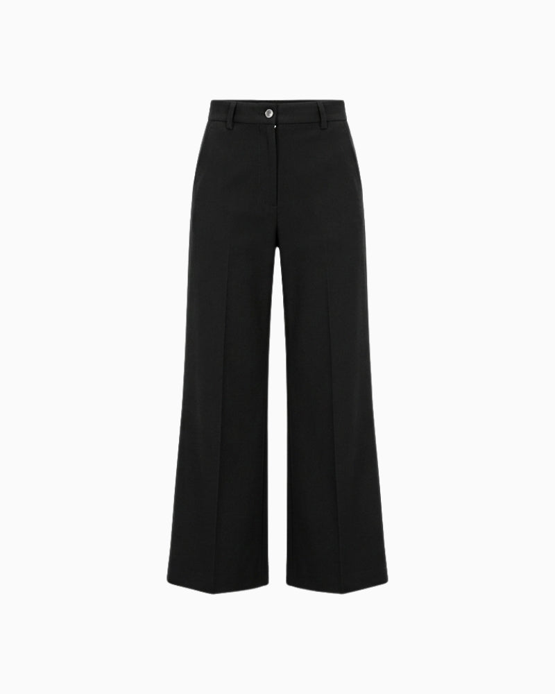 Robell black ankle grazer trousers waistband and belt loops detail