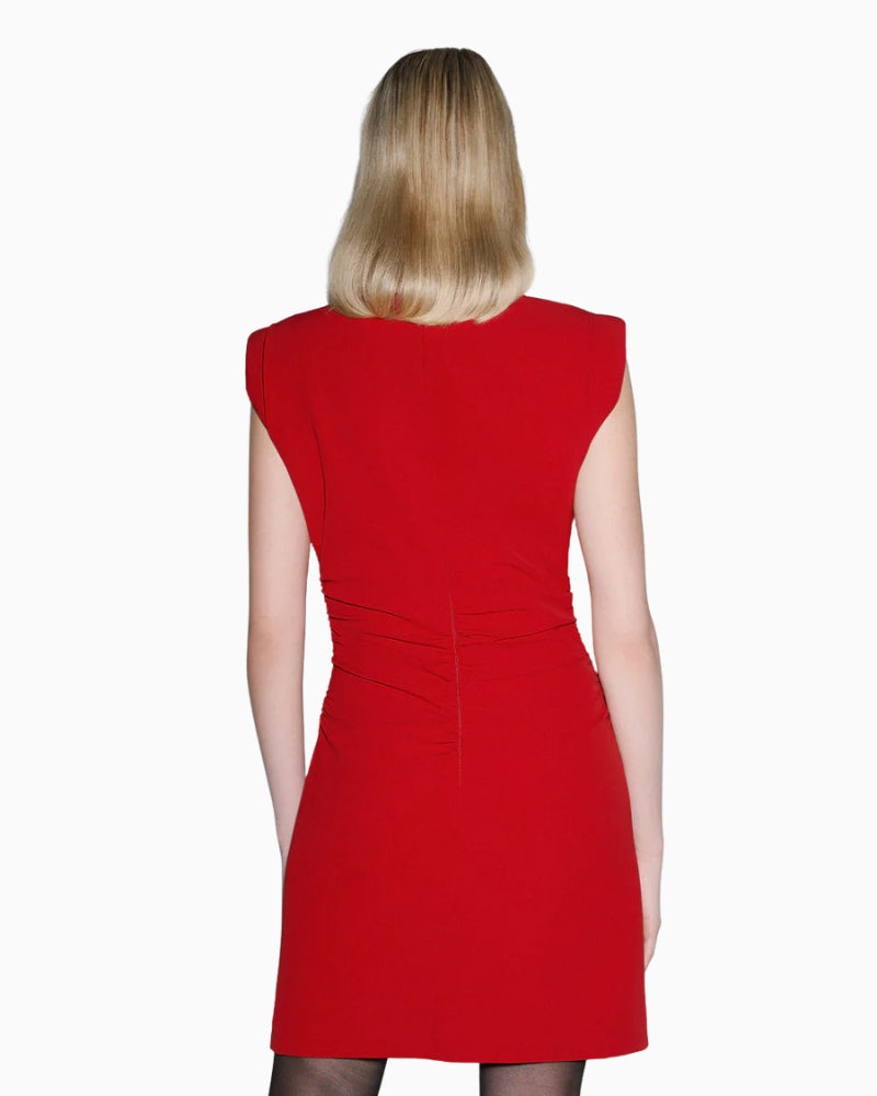 SPELL red mini dress back view with zip closure – Áines Boutique