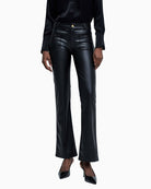 Salsa Destiny black leather-look jeans with push-up seams and bootcut leg
