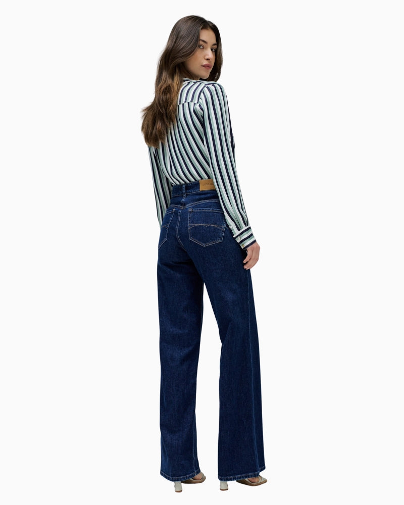 Back view of Push In effect jeans with five-pocket design
