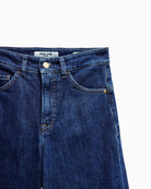 Close-up of waist shaping detail on Salsa Faith wide leg jeans