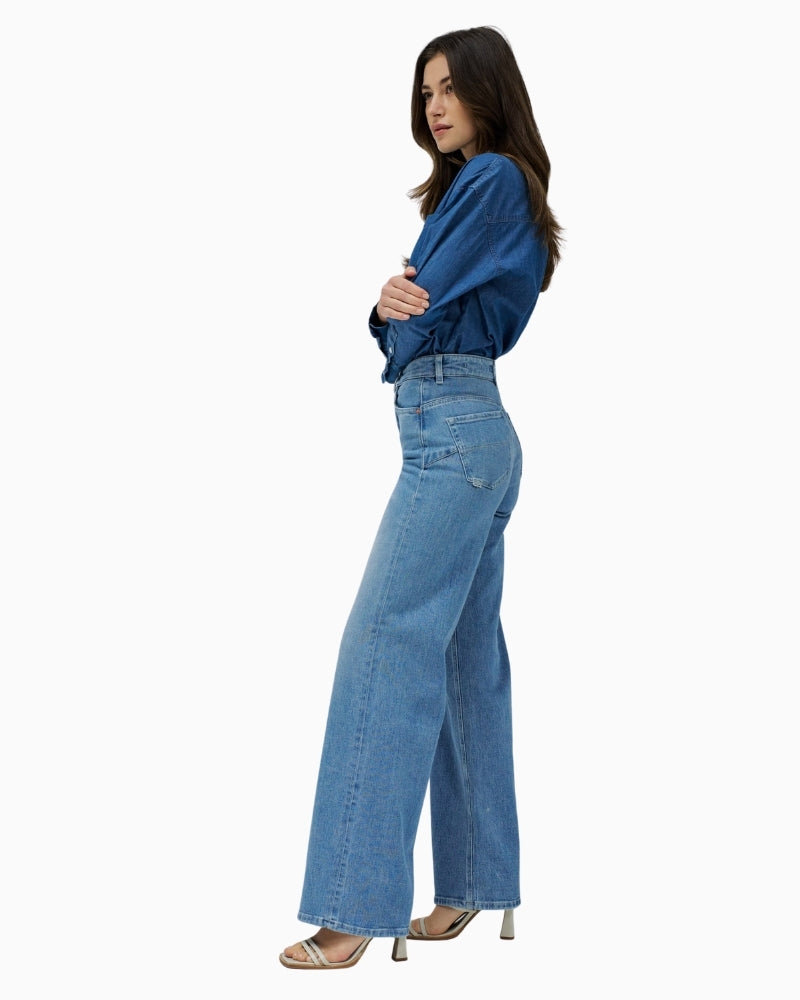 Salsa Faith wide leg jeans side view – Áines Boutique