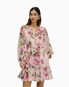 Salsa floral dress pink front view – Áines Boutique